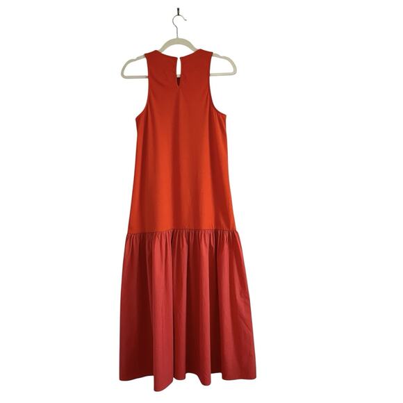 Anthropologie Maeve Flounce Maxi Dress Sz S Orange Preppy Coastal Casual Chic - Picture 4 of 13